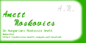 anett moskovics business card